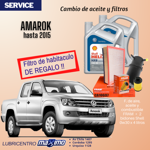 VW AMAROK 2.0 hasta 2015 – Cambio de filtros fram y aceite Shell