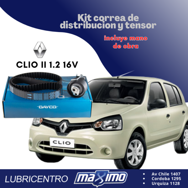 RENAULT CLIO II 1.2  16V- Kit correa de distribución y tensores DAYCO