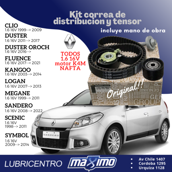 KANGOO-SANDERO-CLIO-DUSTER-MEGANE-FLUENCE-LOGAN-SYMBOL… Kit correa de distribucion
