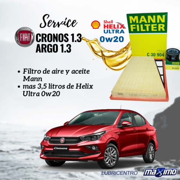 CRONOS Y ARGO 1.3 cambio de aceite Shell suelto y filtros Mann