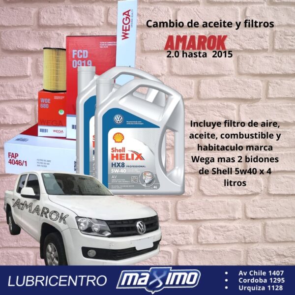VW AMAROK 2.0 hasta 2015 – Cambio de filtros wega y aceite Shell