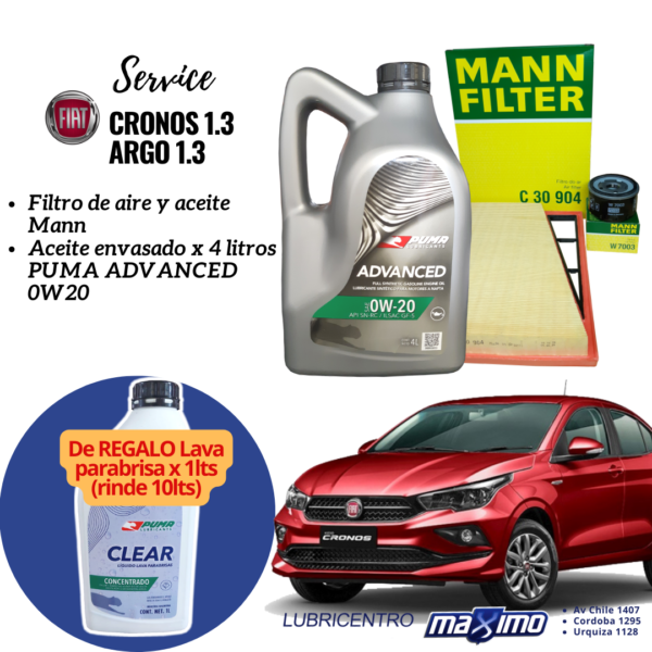 CRONOS Y ARGO 1.3 cambio de aceite Puma Env y filtros Mann