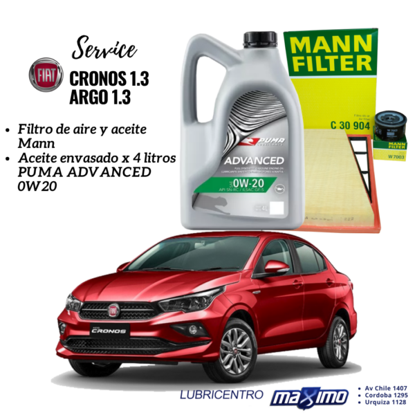 CRONOS Y ARGO 1.3 cambio de aceite Puma Env y filtros Mann